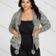 Wholesale Women's Plus Size Plush Pom Pom Double Pocket Cardigan 1036# Gray Clothing Wholesale Market Liuhua