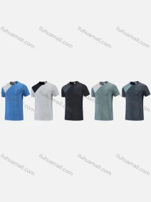 Wholesale Men's Casual & Sporty Quick Dry Splicing Colorblock Round Neck Short Sleeve Athletic Tee 2803#, LIUHUA CLOTHING WHOLESALE