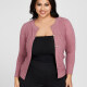 Women's Plus Size Crew Neck Plain Double Pockets Long Sleeve Cardigan Sweater 1215# Pink Clothing Wholesale Market -LIUHUA