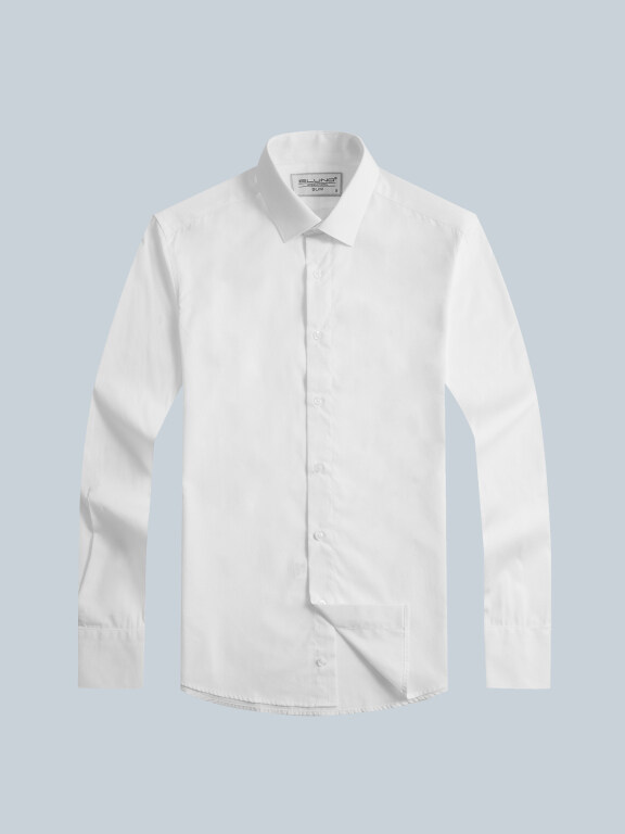 Men's Stand Collar Long Sleeve Button Down Plain Formal Shirt, Clothing Wholesale Market -LIUHUA, Men, Men-s-Tops, Formal-Shirts