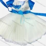 Wholesale Girls Lovely Crew Neck Short Sleeve 3D Flower Bow Knot Pleated Flower Dress preview
