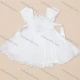 Wholesale Girls Lovely Short Sleeve Sequin Pleated Flower Dress White Clothing Wholesale Market Liuhua