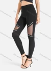 Wholesale Women's Contrasted Zip Print Mesh Panels Crop Leggings - Liuhuamall
