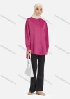 Wholesale Women's Casual Plain Long Sleeve Curved Hem Shirts 1370# - Liuhuamall