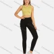 Wholesale Women's Athletic Plain Breathable Stretchy Sporty Bra 2-piece Set Green&Black Clothing Wholesale Market Liuhua
