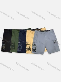 Wholesale Men's Casual Camouflage Flap Pockets Shorts 29601#, LIUHUA CLOTHING WHOLESALE