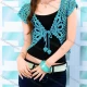 Wholesale Women's Casual Plain Cap Sleeve Hollow Out Lace Up Crop Cardigan 06# Cyan Clothing Wholesale Market Liuhua