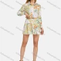 Wholesale Women's Long Sleeve Floral Buttons Belted Ruffle Hem Mini Shirt Dress preview