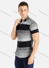 Wholesale Men's Striped Short Sleeve Button Down Casual Shirt - Liuhuamall