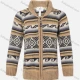 Wholesale Boys Long Sleeve Sweater Striped Print Zip Front Knitted Jacket Khaki Clothing Wholesale Market Liuhua
