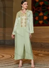 Wholesale Women's Elegant Muslim Islamic Hooded Long Sleeve Embroidered Sequin Split Hem Robe Dress BA3176# - Liuhuamall