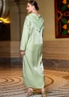 Wholesale Women's Elegant Muslim Islamic Hooded Long Sleeve Embroidered Sequin Split Hem Robe Dress BA3176# - Liuhuamall