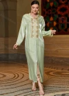 Wholesale Women's Elegant Muslim Islamic Hooded Long Sleeve Embroidered Sequin Split Hem Robe Dress BA3176# - Liuhuamall