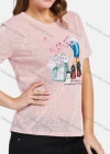 Wholesale Women's Casual Cartoon & Letters Graphic Pearl Decor T-Shirt 2021-2# - Liuhuamall