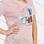 Wholesale Women's Casual Cartoon & Letters Graphic Pearl Decor T-Shirt 2021-2# preview