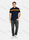 Wholesale Men's Casual Short Sleeve Embroidery Label Colorblock Polo Shirts - Liuhuamall