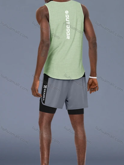 Wholesale Men's Fitness Clothes Running Quick-drying Marathon Vests Track & Field Sports Ice Silk 2 Piece Set