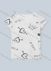 Wholesale Women's Casual Scoop Neck Short Sleeve Heart Letter Print T-Shirt 5753# - Liuhuamall
