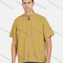 Wholesale Men's Fashion Loose Fit Mandarin Collar Short Sleeve Button Down Shirts preview