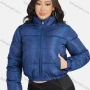 Wholesale Women's Fashion Stand Collar Pockets Zipper Crop Puffer Jacket 221# preview