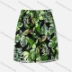 Wholesale Women's Tropical Allover Plants Print Elastic Waist Drawstring Shorts Cadmium Green Clothing Wholesale Market Liuhua