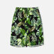 Women's Tropical Allover Plants Print Elastic Waist Drawstring Shorts Cadmium Green Clothing Wholesale Market -LIUHUA