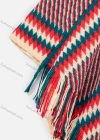 Wholesale Women's Vintage Argyle & Striped Print Tassel Trim Knit Cape - Liuhuamall