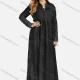 Wholesale Women's Plus Size Long Sleeve Button Front Denim Maxi Dress Black Clothing Wholesale Market Liuhua