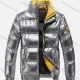 Wholesale Men's Fashion Graphic Shiny Stand Collar Patch Pocket Zip Up Cotton-Padded Puffer Jacket 9210# Silver Clothing Wholesale Market Liuhua