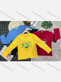 Wholesale Boy's Comfy Crew Neck Long Sleeve Letter Print T-Shirt, LIUHUA CLOTHING WHOLESALE