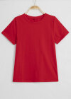Wholesale Women's Basics Casual Plain Round Neck Short Sleeve T-Shirt - Liuhuamall