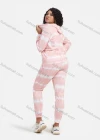 Wholesale Women's Casual Tie Dye V Neck Lace Up Kangaroo Pocket Hoodie & Drawstring Pocket Pants 2 Piece Set - Liuhuamall