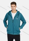 Wholesale Men's Athletic Long Sleeve Waffle Knit Plain Drawstring Pockets Hooded Jackets - Liuhuamall