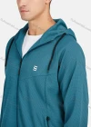 Wholesale Men's Athletic Long Sleeve Waffle Knit Plain Drawstring Pockets Hooded Jackets - Liuhuamall