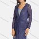 Wholesale Women's Casual Long Sleeve Lace Plain Cardigan Blue Clothing Wholesale Market Liuhua