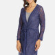 Women's Casual Long Sleeve Lace Plain Cardigan Blue Clothing Wholesale Market -LIUHUA