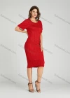 Wholesale Women's Casual Short Sleeve Plain Shirred Striped Bodycon Maxi Dress 1052# - Liuhuamall