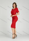 Wholesale Women's Casual Short Sleeve Plain Shirred Striped Bodycon Maxi Dress 1052# - Liuhuamall