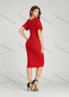 Wholesale Women's Casual Short Sleeve Plain Shirred Striped Bodycon Maxi Dress 1052# - Liuhuamall