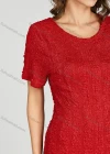 Wholesale Women's Casual Short Sleeve Plain Shirred Striped Bodycon Maxi Dress 1052# - Liuhuamall
