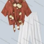 Wholesale Women's Vacation Linen Shirt Half Sleeve Floral Print Top 2 Piece Set preview