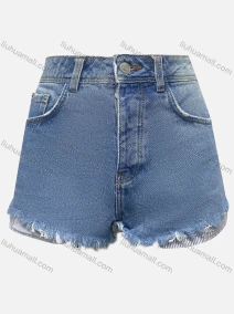 Wholesale Women's Fashion Plain Wash Distressed Frayed Raw Hem Pockets Denim Shorts 3298#, LIUHUA CLOTHING WHOLESALE