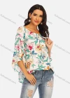 Wholesale Women's Casual Floral Print Lace Up Off Shoulder Blouse - Liuhuamall