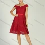 Wholesale Women's Elegant Off Shoulder Knee Length A-Line Embroidery Lace Cocktail Dress preview