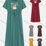 Wholesale Women's Casual Round Neck Short Sleeve Graphic Drawstring Maxi Tee Dress preview
