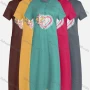 Wholesale Women's Casual Round Neck Graphic Short Sleeve Patch Pockets Midi Dress 576# preview