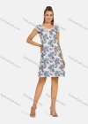 Wholesale Women's Casual Floral Print Lace Trim Bow Knot Short Sleeve Knee Length Dress y01# - Liuhuamall