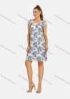 Wholesale Women's Casual Floral Print Lace Trim Bow Knot Short Sleeve Knee Length Dress y01# - Liuhuamall