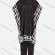 Wholesale Women's Casual Batwing Sleeve High Low Hem Grid Print Capes & Trousers 2 Piece Set Black Clothing Wholesale Market Liuhua