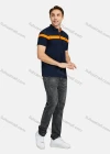 Wholesale Men's Casual Short Sleeve Embroidery Label Colorblock Polo Shirts - Liuhuamall
